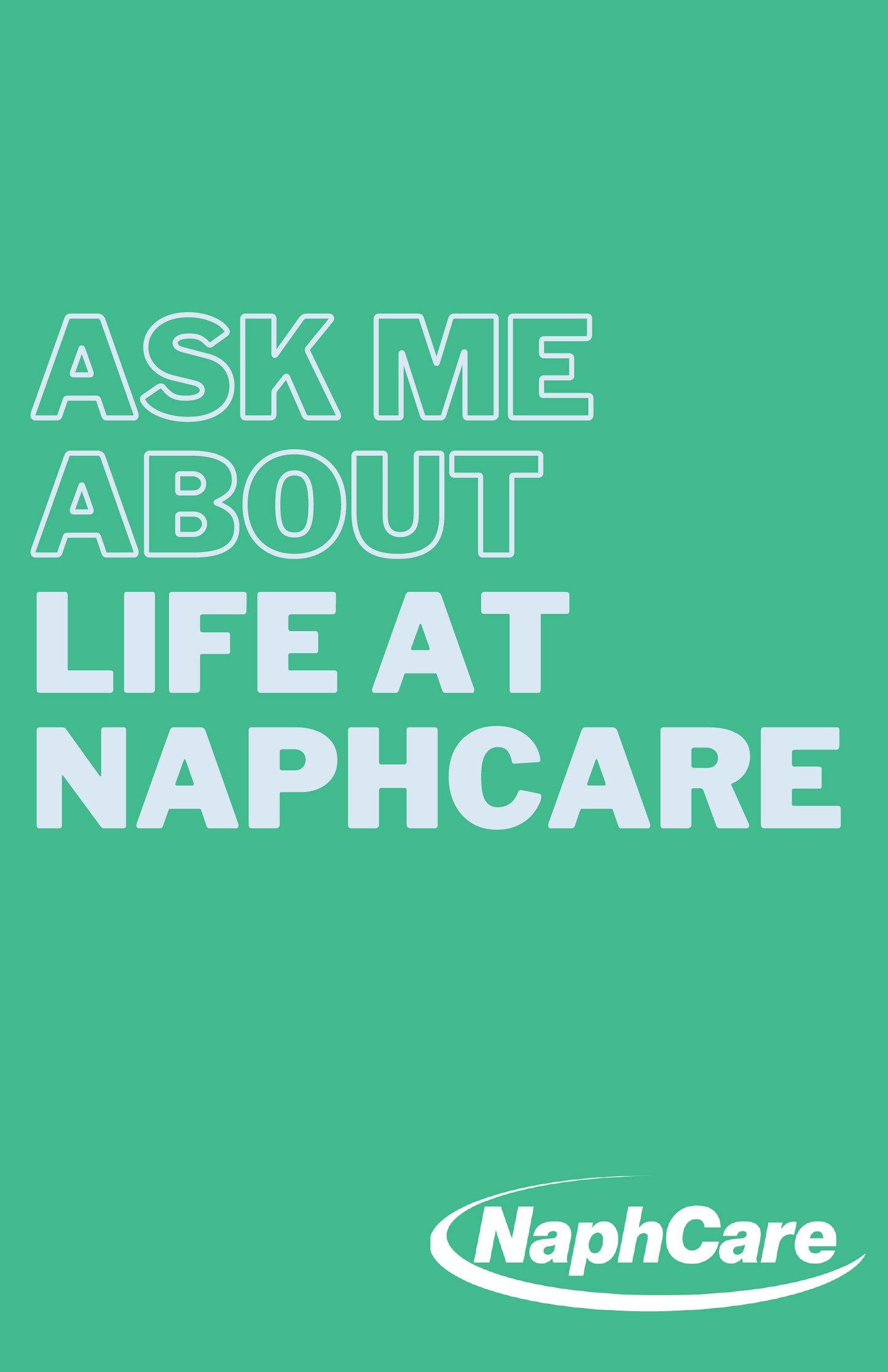 Table Top Banner Stand - Ask Me About - Life at NaphCare